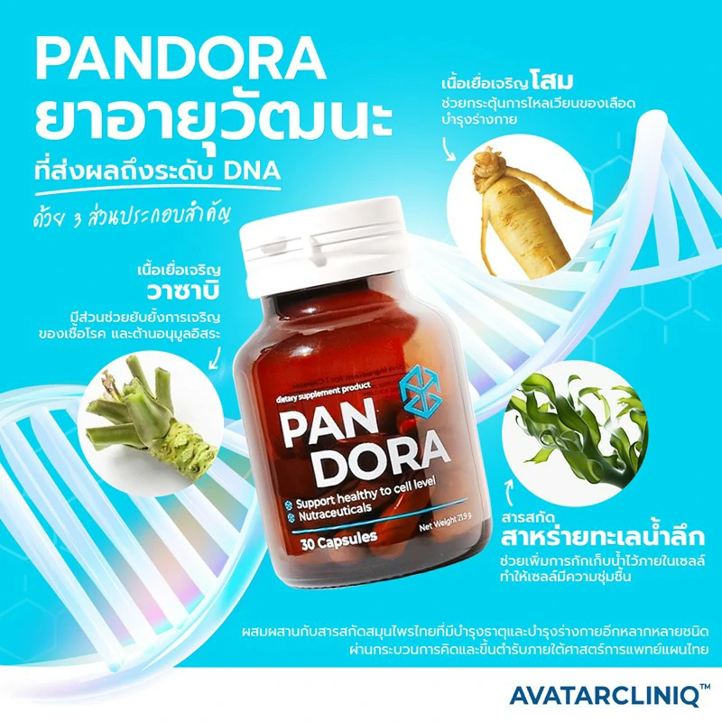 3 ส่วนผสมที่ทำให้ pandora เป็นยาอายุวัฒนะ ที่ส่งผลถึงระดับ DNA